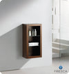 Fresca 8130WG Allier Bathroom Linen Side Cabinet w/ 2 Glass Shelves