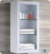 Fresca 8130WH Allier Bathroom Linen Side Cabinet w/ 2 Glass Shelves