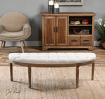 23196 Leggett Tufted White Bench