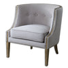 Uttermost 23220 Gamila Light Gray Accent Chair