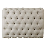 Kaniel Tufted Antique White Ottoman-Uttermost