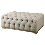 Uttermost Kaniel Tufted Antique White Ottoman