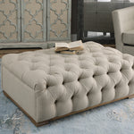 23253 Kaniel Tufted Antique White Ottoman