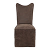 Uttermost 23469-2 Delroy Armless Chairs, Chocolate, Set Of 2