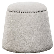 Uttermost Gumdrop White Ottoman with upholstered fabric seat