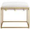 Uttermost 23663 Paradox Small Gold & White Shearling Bench