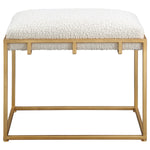 Uttermost 23663 Paradox Small Gold & White Shearling Bench