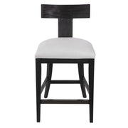 Modern black wood counter stool ideal for kitchen islands and home bars