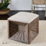 Stylish contemporary wooden ottoman with foam padding