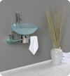 Fresca Cristallino 18`` Modern Glass Bathroom Vanity With Frosted Vessel Sink