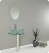 Fresca Netto 24`` Modern Glass Bathroom Vanity With Wavy Edge Vessel Sink