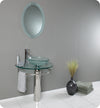 Fresca Attrazione 30`` Modern Glass Bathroom Vanity With Frosted Edge Mirror