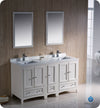 Fresca Oxford 60`` Mahogany Traditional Double Sink Bathroom Vanity