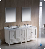 Fresca Oxford 72`` Mahogany Traditional Double Sink Bathroom Vanity