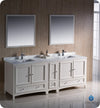 Fresca Oxford 84`` Mahogany Traditional Double Sink Bathroom Vanity