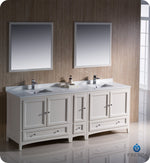 Fresca Oxford 84`` Mahogany Traditional Double Sink Bathroom Vanity