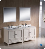 Fresca Oxford 72`` Mahogany Traditional Double Sink Bathroom Vanity