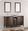 Fresca Cambridge 60`` White Double Sink Traditional Bathroom Vanity With Mirrors