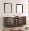 Fresca Cambridge 72`` White Double Sink Traditional Bathroom Vanity With Mirrors