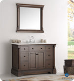 Fresca Kingston 49`` Antique Silver Traditional Bathroom Vanity With Mirror