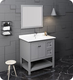 Fresca Manchester 36`` White Traditional Bathroom Vanity With Mirror