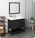 Fresca Manchester 42`` White Traditional Bathroom Vanity With Mirror