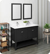 Fresca FVN2348BL-D Manchester 48" Black Double Sink Bathroom Vanity with Mirrors