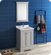 Fresca Windsor 24`` Matte White Traditional Bathroom Vanity With Mirror