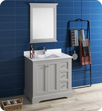 Fresca Windsor 36`` Matte White Traditional Bathroom Vanity With Mirror