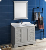 Fresca Windsor 40`` Matte White Traditional Bathroom Vanity With Mirror