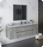 Fresca FVN31-123612ASH Formosa 60" Wall Hung Single Sink Modern Bathroom Vanity