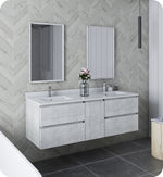 Fresca FVN31-241224RWH Formosa 60" Wall Hung Double Sink Modern Bathroom Vanity