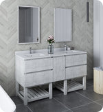 Fresca FVN31-241224RWH-FS Formosa 60" Floor Standing Double Sink Bathroom Vanity