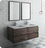 Fresca FVN31-2424ACA Formosa 48" Wall Hung Double Sink Modern Bathroom Vanity