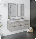 Fresca FVN31-2424ASH Formosa 48" Wall Hung Double Sink Modern Bathroom Vanity