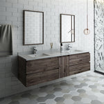Fresca FVN31-301230ACA Formosa 72" Wall Hung Double Sink Modern Bathroom Vanity