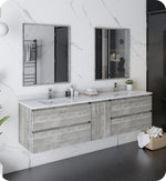 Fresca FVN31-301230ASH Formosa 72" Wall Hung Double Sink Modern Bathroom Vanity