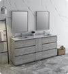 Fresca FVN31-301230ASH-FC Formosa 72" Floor Standing Double Sink Bathroom Vanity