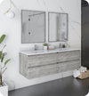 Fresca FVN31-3030ASH Formosa 60" Wall Hung Double Sink Modern Bathroom Vanity