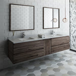 Fresca FVN31-361236ACA Formosa 84" Wall Hung Double Sink Modern Bathroom Vanity