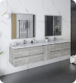 Fresca FVN31-361236ASH Formosa 84" Wall Hung Double Sink Modern Bathroom Vanity