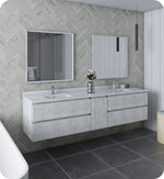 Fresca FVN31-361236RWH Formosa 84" Wall Hung Double Sink Modern Bathroom Vanity