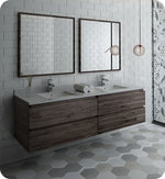 Fresca FVN31-3636ACA Formosa 72" Wall Hung Double Sink Modern Bathroom Vanity