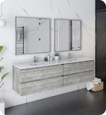 Fresca FVN31-3636ASH Formosa 72" Wall Hung Double Sink Modern Bathroom Vanity