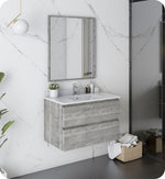 Fresca FVN3130ASH Formosa 30"Wall Hung Modern Bathroom Vanity with Mirror in Ash