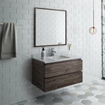 Fresca FVN3136ACA Formosa 36" Wall Hung Modern Bathroom Vanity with Mirror
