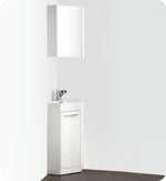 Fresca Coda 14`` White Modern Corner Bathroom Vanity