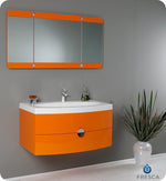 Fresca Energia 36`` Red Modern Bathroom Vanity With Three Panel Folding Mirror