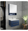 Fresca FVN6124RBL-UNS Lucera 24" Blue Wall Hung Undermount Sink Bathroom Vanity