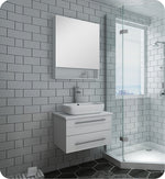 Fresca FVN6124WH-VSL Lucera 24" White Wall Hung Vessel Sink Bathroom Vanity